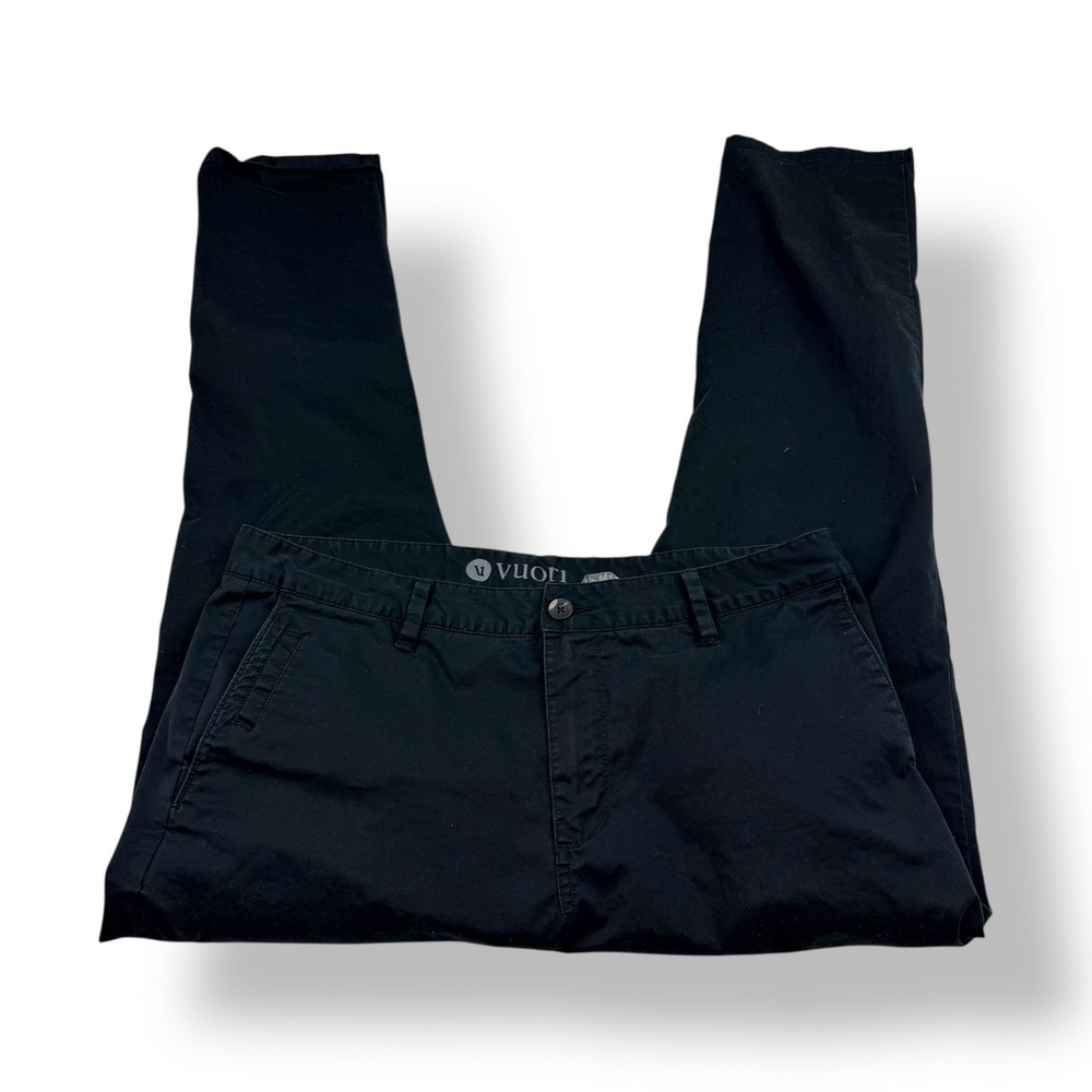 Vuori Mens Black Cotton Stretch Chino Pants Size 36x30 Relaxed Fit Casual